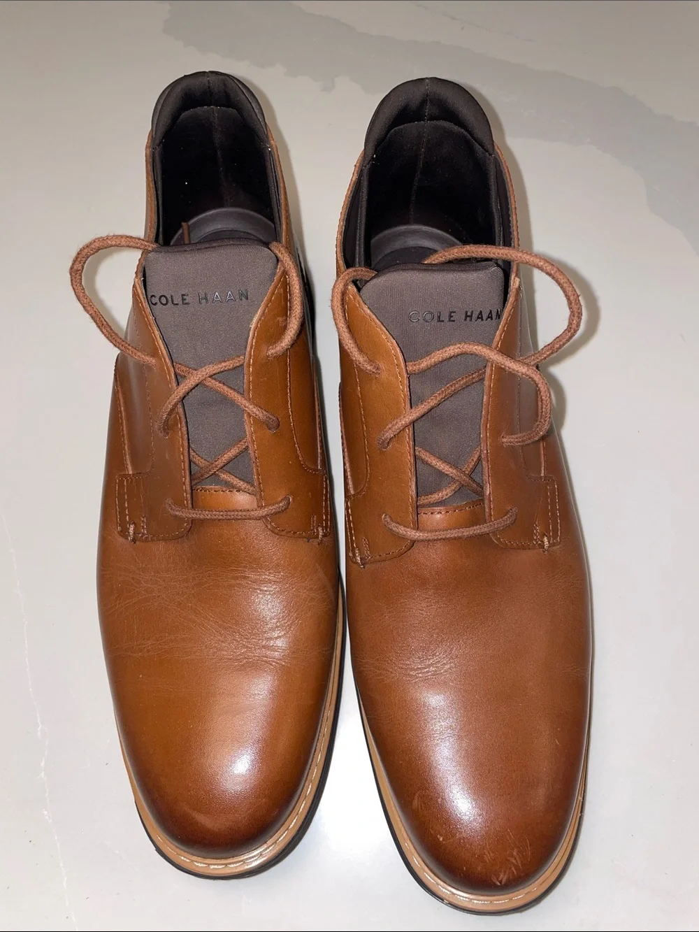 Cole Haan Brown Leather Chukka Boot with Gray Sole